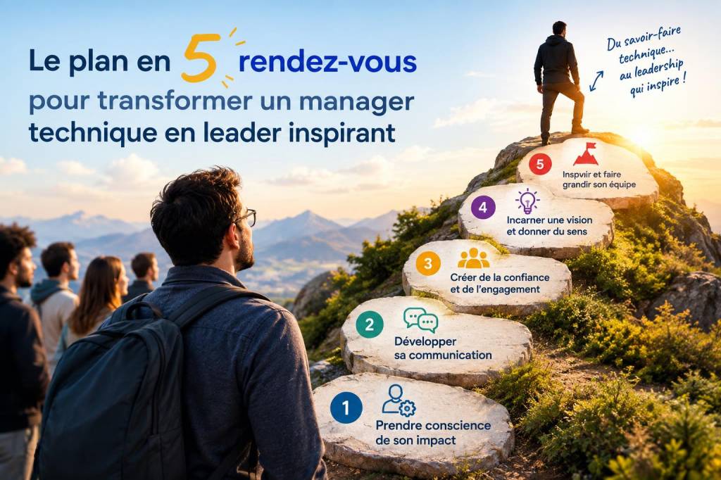 Le plan en 5 rendez-vous pour transformer un manager technique en leader inspirant