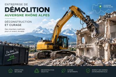 Entreprise de demolition Auvergne-Rhône-Alpes: déconstruction et curage