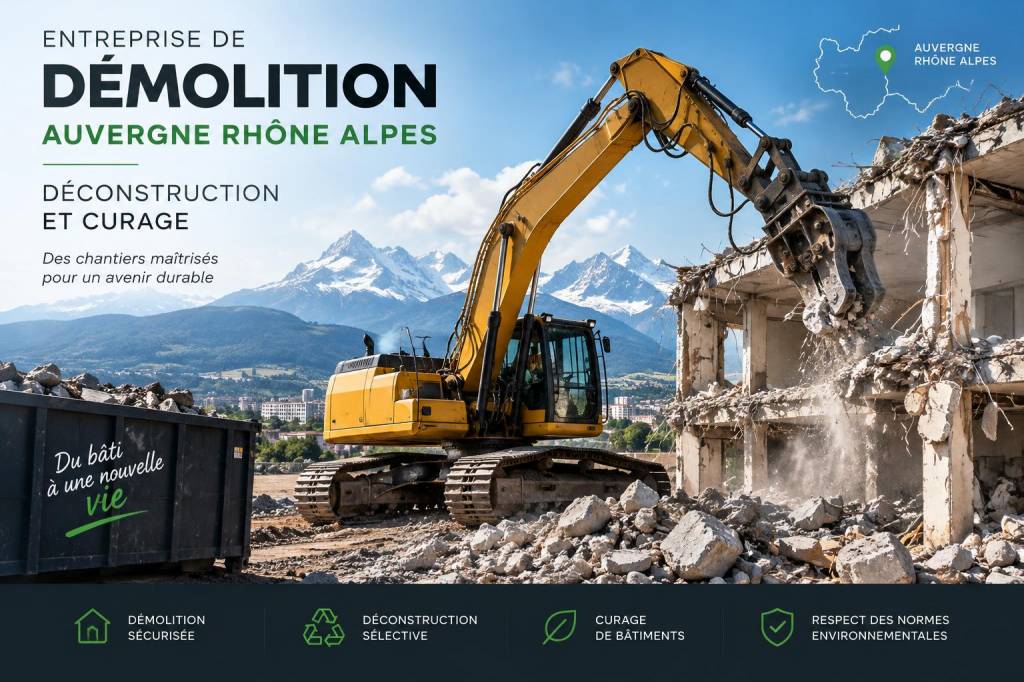Entreprise de demolition Auvergne-Rhône-Alpes: déconstruction et curage