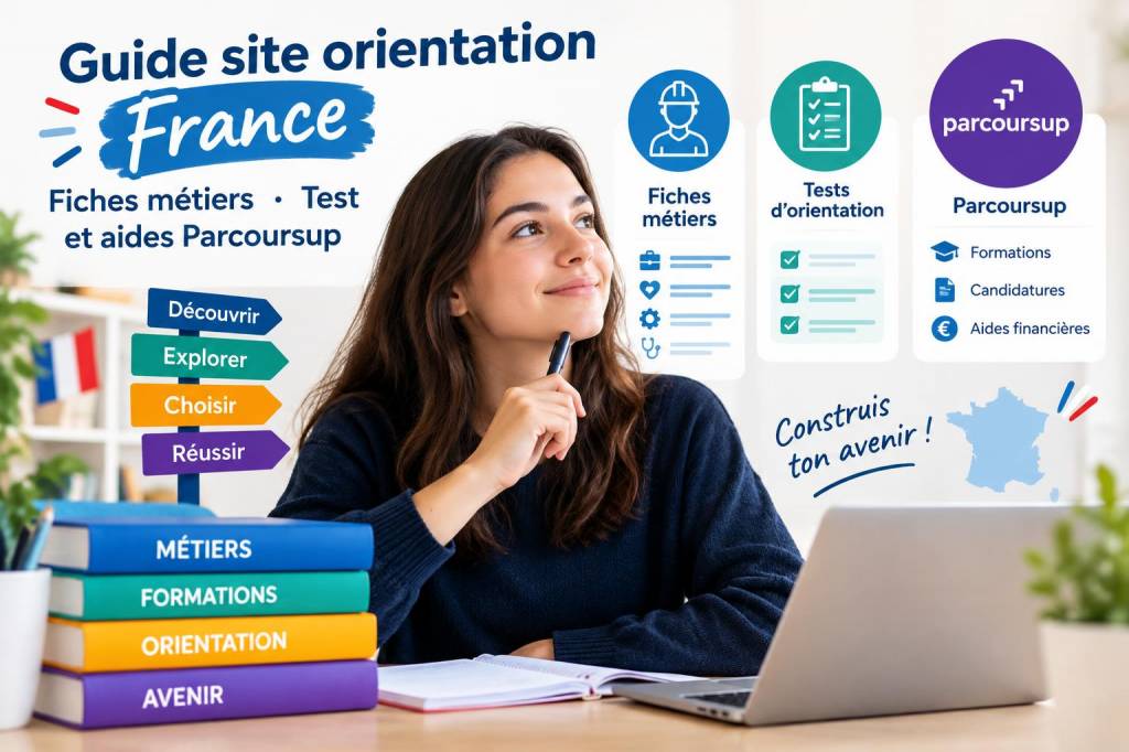 Guide site orientation france : fiches métiers, test et aides parcoursup
